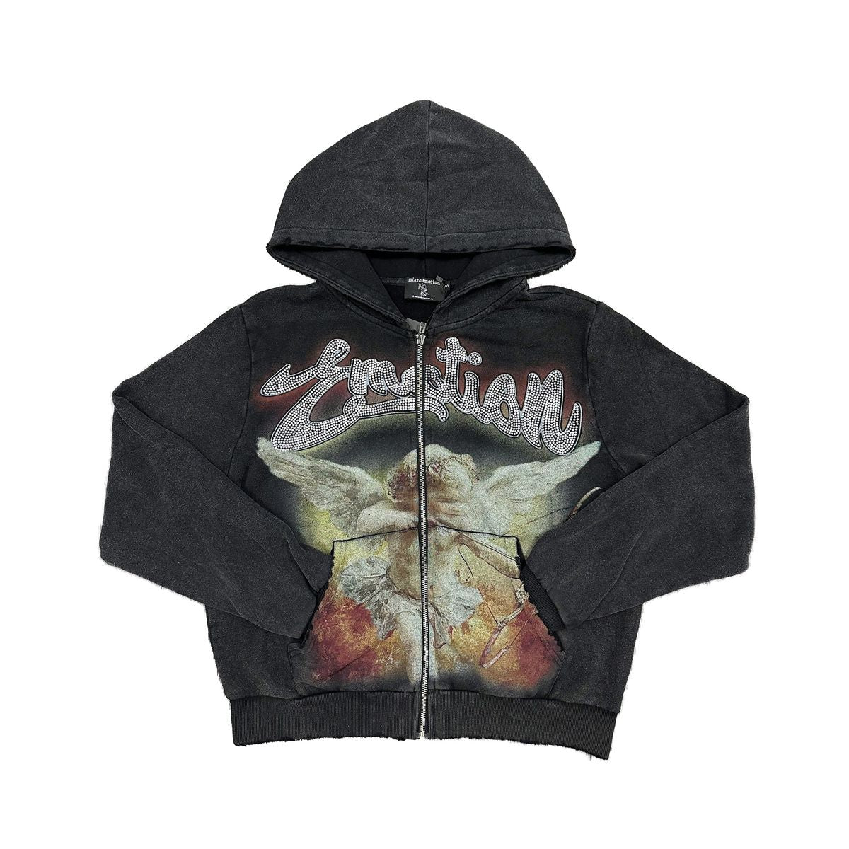 Mixed Emotions Hoodie - Angel Rhinestone