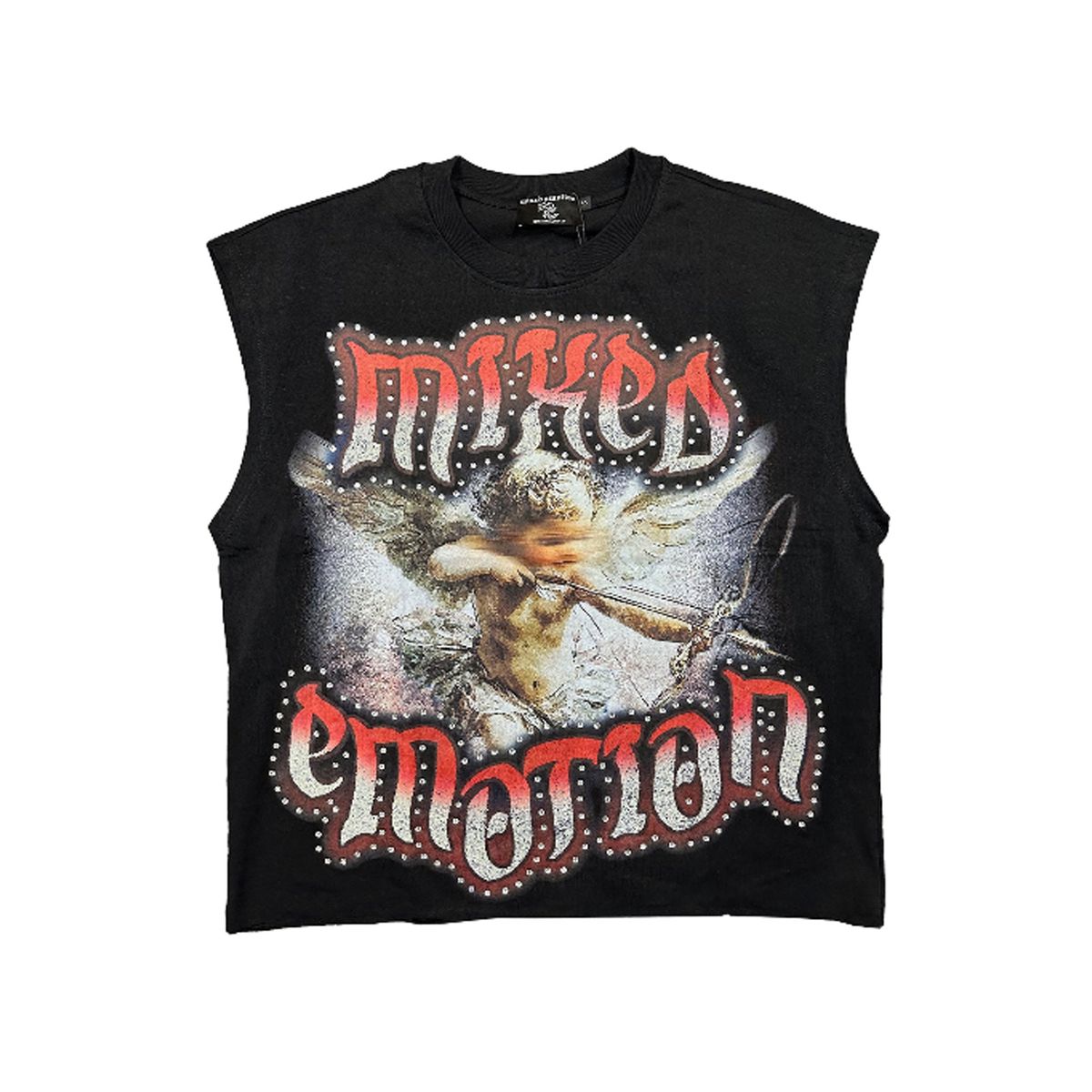 Mixed Emotions - Angel Sleeveless Black Tee